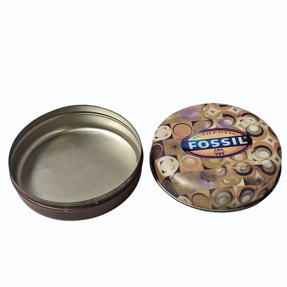 Authentic Fossil 2003 Collectible Round Playing Cards Complete w Tin NO JOKERS - Picture 7 of 9